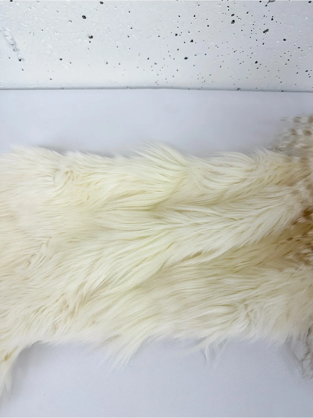 Anthropologie North Pole Off White Faux Fur Stocking NEW